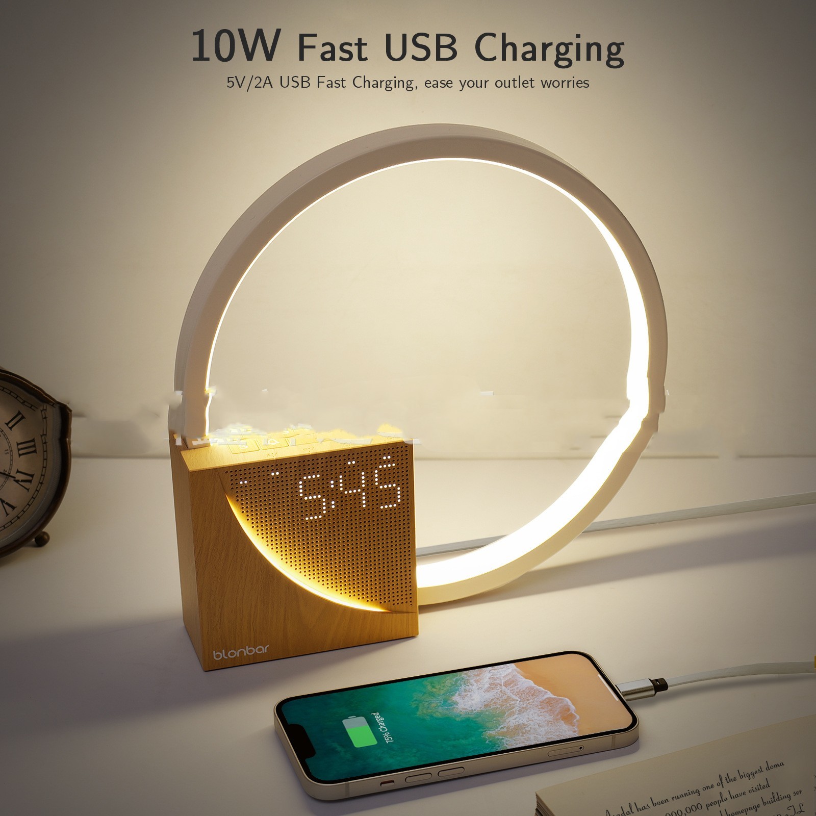 Serenity Touch Bedside Lamp with Natural Sounds & Alarm Clock - Image 4